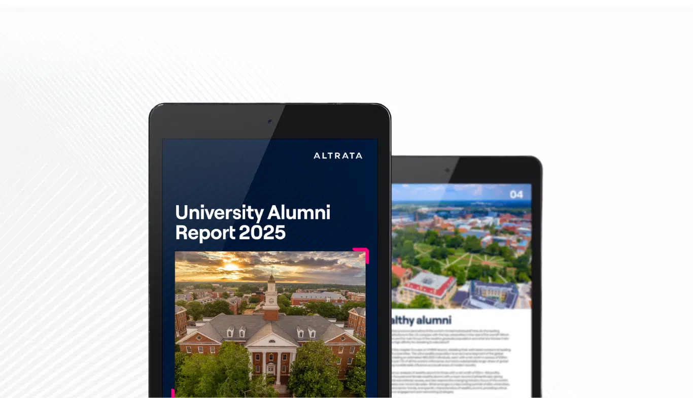 Tablet image of Altrata's University Alumni Report