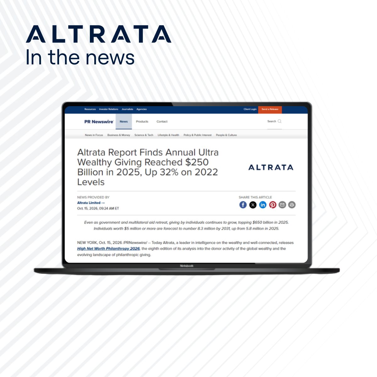High Net Worth Philanthropy 2026 press release image resource center