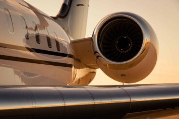 Close-up of a private jet engine, symbolizing billionaire wealth and luxury assets in Altrata's Billionaire Census 2026